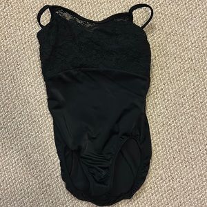 Black leotard with lace detail